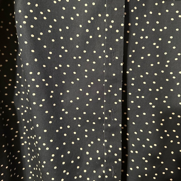 Ladies, navy blue and white, casual blouse, size large by L.L. Bean - Picture 3 of 4